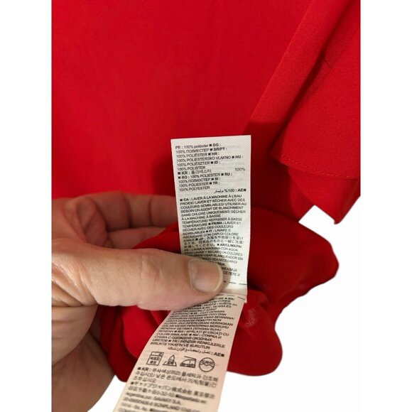 Banana Republic Red Flutter Sleeve Blouse Scoop Neck Small - Picture 3 of 11